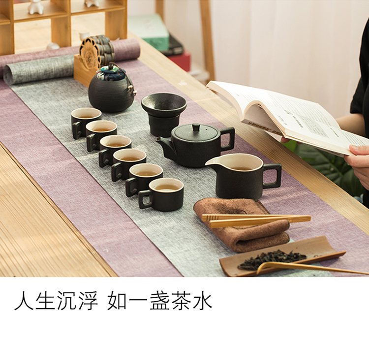 Jun ware kung fu tea set office of black tea tray household small set of restoring ancient ways is the teapot contracted tea cups