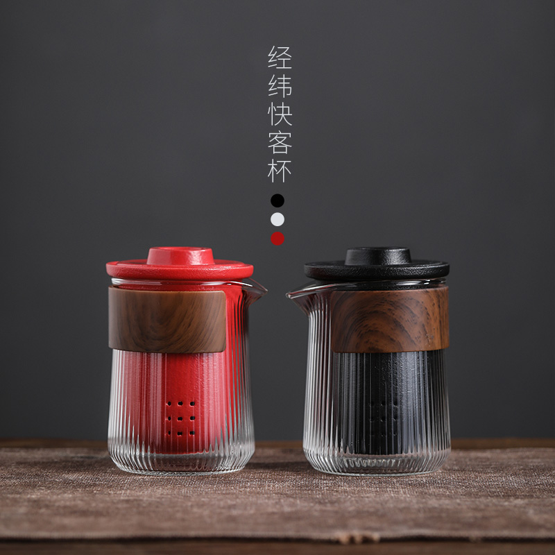 Jun ware matrix crack of glass ceramic contracted small travel tea set outfit portable teapot teacup. A pot of three cups