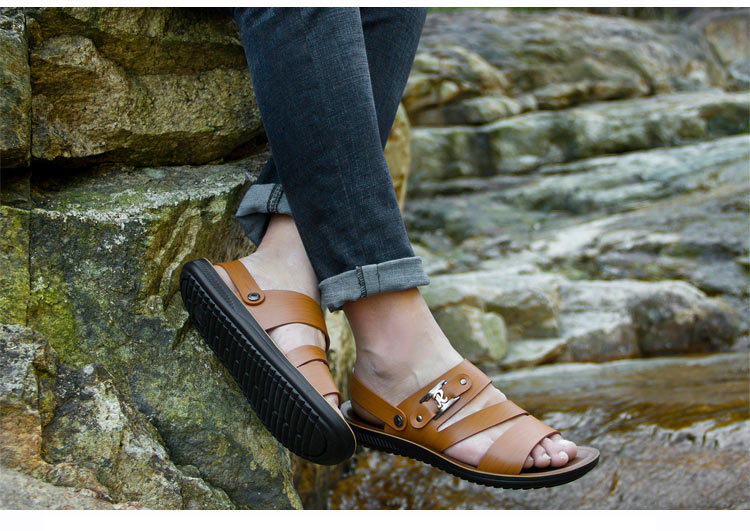 Mùa hè thêm đôi sandal đế rộng thông thường 45 đôi giày da hở ngón cho nam 37 đôi dép trẻ trung và dép 46 47 48 yard shop giày nam