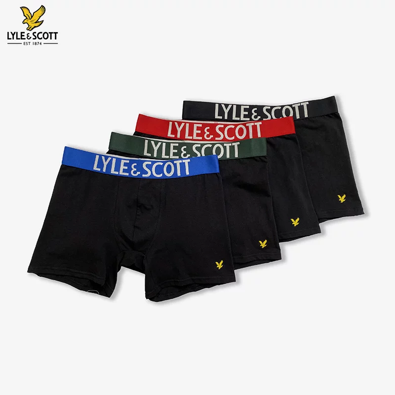 Британо-шотландские мужские боксеры-майки LYLE&SCOTT, комфортные, дышащие и влаговыводящие, эластичные хлопковые боксеры в однотонном цвете
