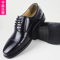 Mens security shoes standard three-joint professional dress leather shoes comfortable round head breathable casual light business