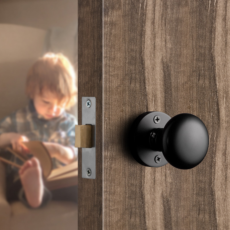 Maobao Invisible Door Lock Modern Minima Room Indoor Black Door Handle TV Background Wall Single-sided Dark Door Lock