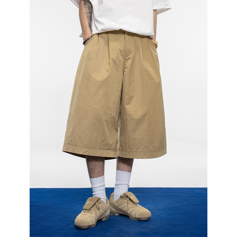Dbw Doublewin Three-Dimensional Double Pleated Large Silhouette Versatile 7-Point Pants Summer Loose Casual Shorts