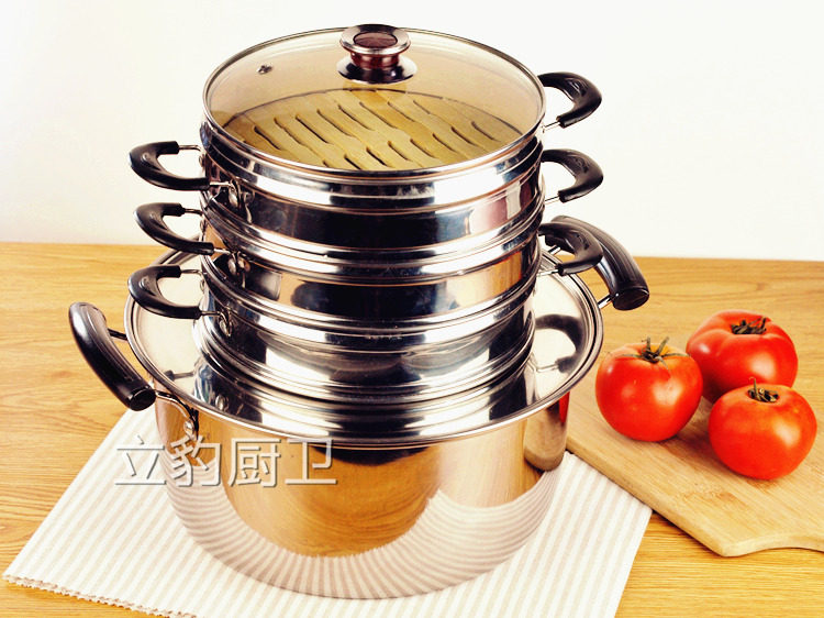 Shaxian snack special small steamer bottom pot steamed dumplings pot Xiaolongbao commercial stainless steel steamer induction cooker gas