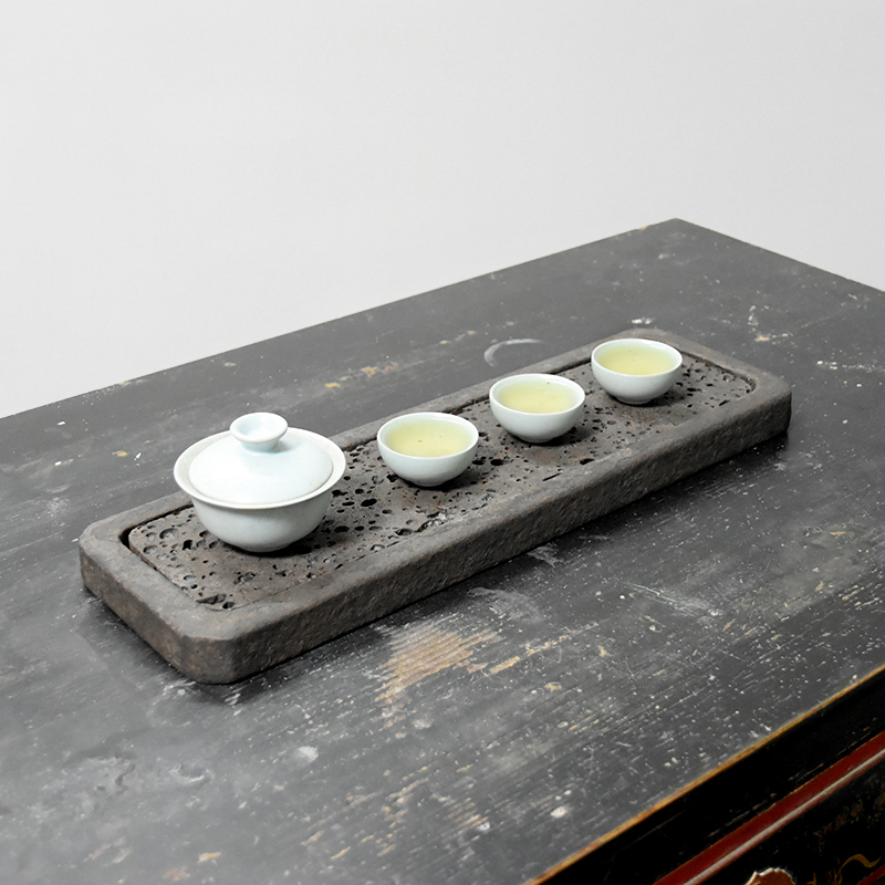 Uginshi tea tray home small minimalist stone tea tray natural whole block of small number two with small tea tray one person