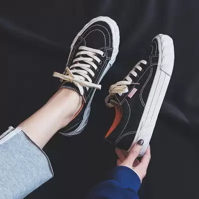 2021 autumn new canvas shoes women's shoes Korean version of Wild students ulzzang black cloth shoes casual board shoes