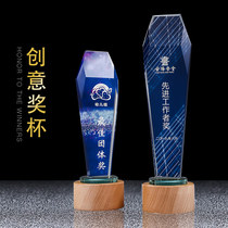 Wooden Crystal Medals Customized Authorization Brand Customized Certificate Honor Brand Making Plaque Trophy Excellent Employee Join
