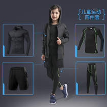 Childrens Sports Tight Training Clothing Mens Breathable Fitness Clothing base shirt Running Basketball Football Sports Set