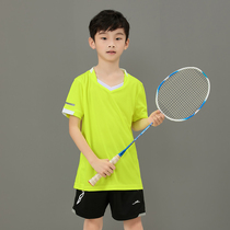 Childrens badminton suit short sleeve shorts sports suit summer training uniform team uniform breathable sportswear
