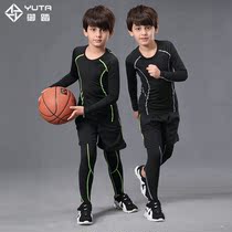 Childrens tights set 3-piece long sleeve elastic compression training pants football basketball tight training suit