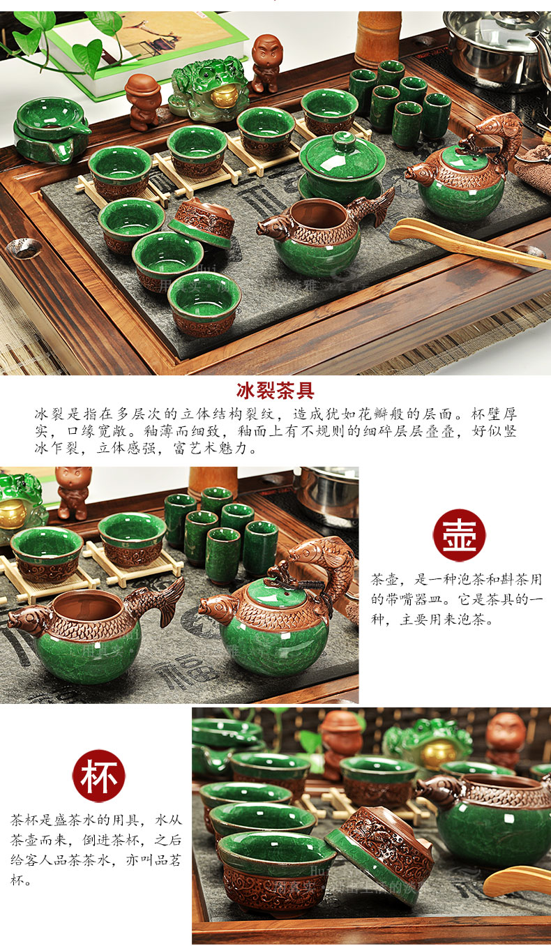 Hui, make tea blocks sharply tea tray was solid wood tea table of a complete set of violet arenaceous kung fu tea set of a complete set of induction cooker