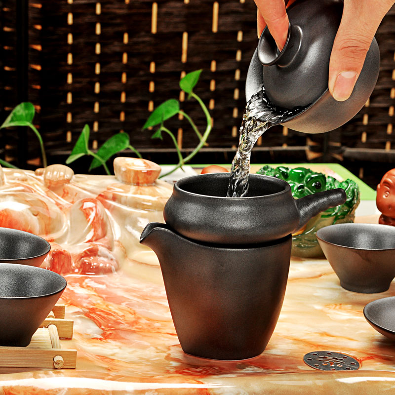 Hui, make tea set ceramic ice crack kung fu tea sets induction cooker technology of a complete set of wood tea tray of tea table
