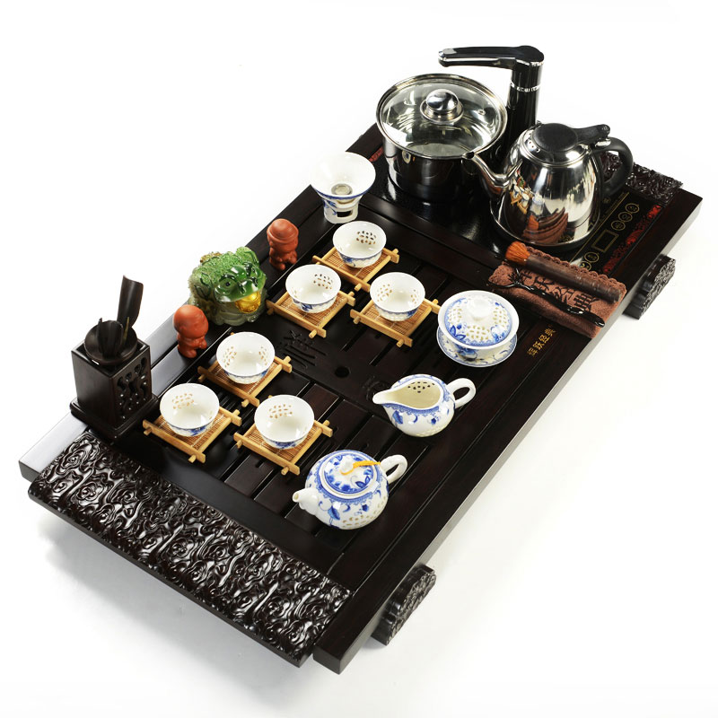 Hui, make violet arenaceous kung fu tea set a complete set of tea sets induction cooker solid wood tea tray