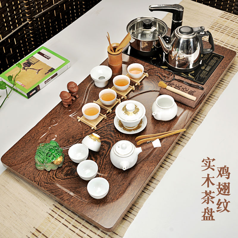 Hui, make tea set contracted tea service of a complete set of violet arenaceous kung fu tea tea set ceramic induction cooker solid wood tea tray