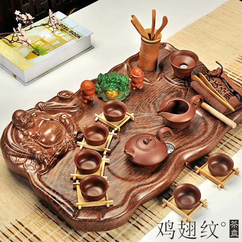 Hui make kung fu tea set suits for your up household ceramics ice crack of a complete set of ceramic tea pot - technology wood tea tray of tea table