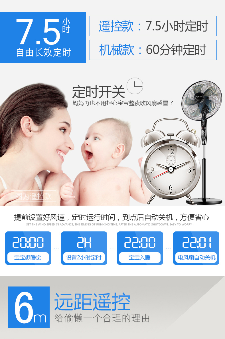 Quạt điện A Quạt sàn 16 inch điều khiển từ xa nhà im lặng tỉnh radio loại quạt thời gian - Quạt điện quạt treo tường lifan