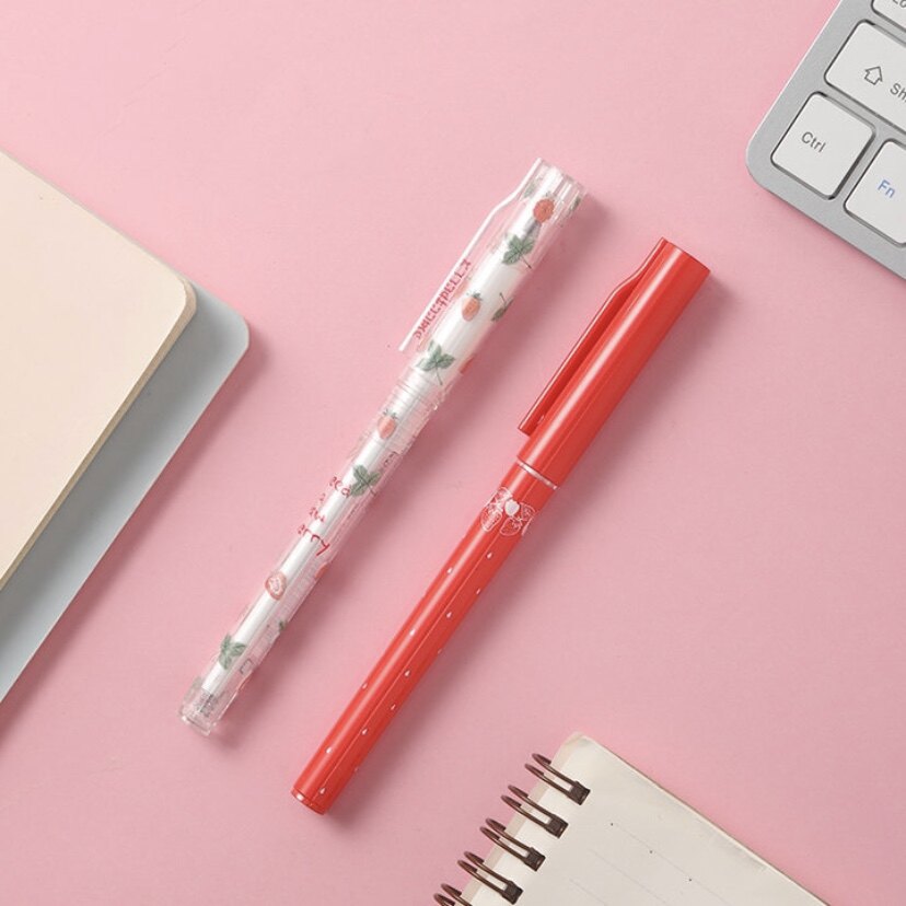 Morning light stationery strawberry limited ST needle neutral pen C0303 pen fine tap 0 38mm cute water pen