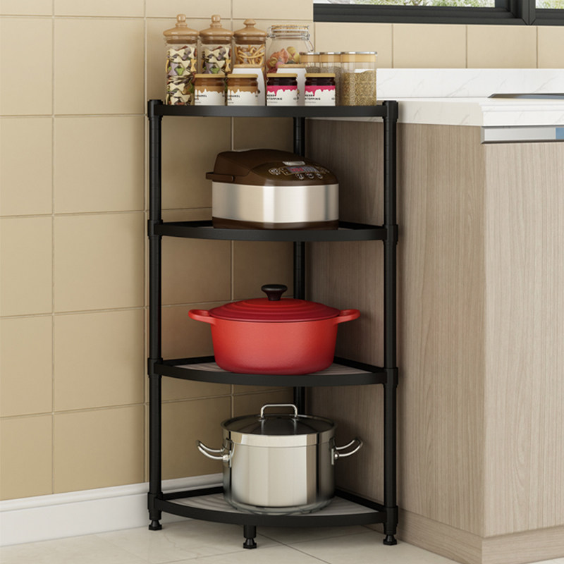 Kitchen Triangle Shelving floor Multilayer Wall Corner Corner Leaning Against Wall Narrow Relax Pan Shelf Home Corner Pot containing