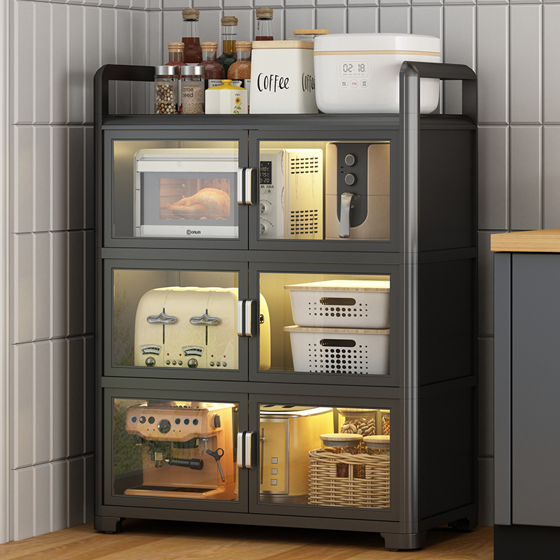 Kitchen Multi-Functional Storage Rack, Household Microwave Storage, Dust-Proof Floor-Standing Multi-Layer Wall-Mounted Cabinet Storage Cabinet Kitchen Multi-Functional Storage Rack, Household Microwave Storage, Dust-Proof Floor-Standing Multi-Layer Wall-Mounted Cabinet Storage Cabinet