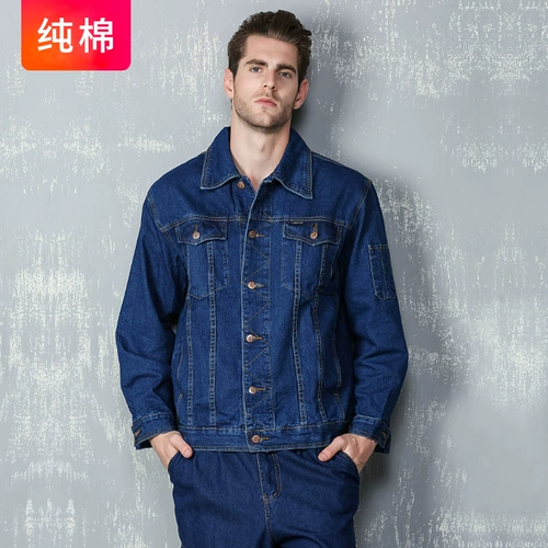 Джинсовый хлопковый износостойкий комбинезон для работы, увеличенная толщина