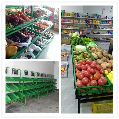 Fruit shelf display rack convenience store multi-layer fruit and vegetable frame steel wood fruit rack vegetable shelf