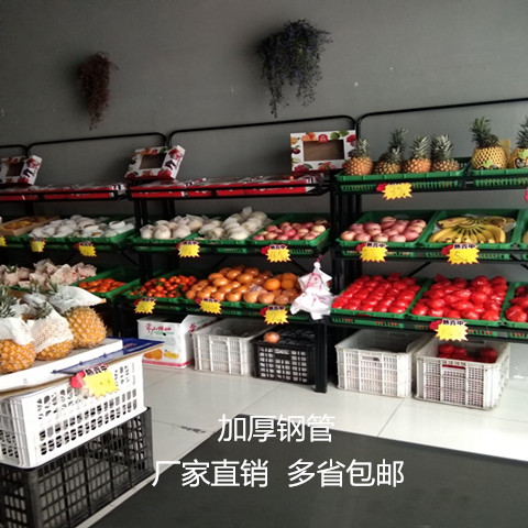 Supermarket fruit shelf convenience store display shelf multi-functional fruit shelf vegetable rack steel wood fruit rack