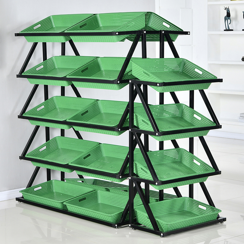 Supermarket vegetable fruit shelves multi-layer display frame convenience store shelves multi-functional fruit and vegetable rack