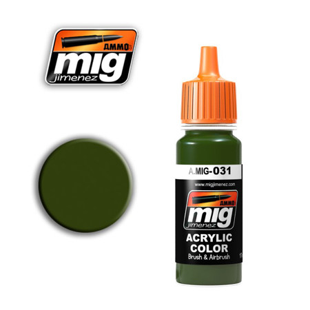 ①AMMO MIG Environmentally friendly water-based paint AMO-031 Spanish Khaki Green 17ml