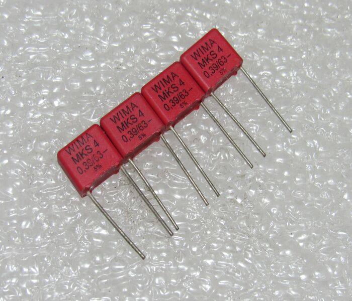 Red Weima WIMA MKS4 63V0 39UF 390NF 394J P-7 5 audio coupling film capacitor
