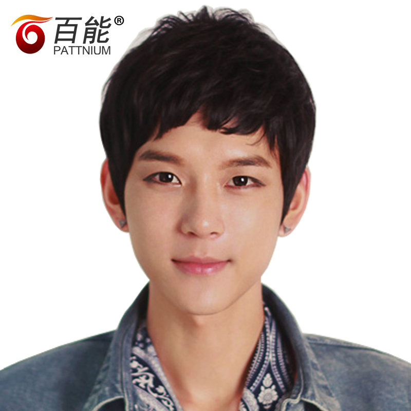 Hundreds of live-action wig men straight hair short curly hair handsome and realistic and true human hair non-mainstream Korean hairstyle-Taobao