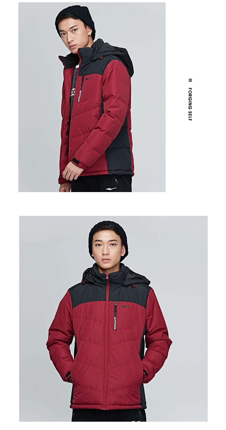 Áo khoác nam Hongxing Erke nam 2018 mới mùa đông đích thực quần áo cotton trùm đầu ấm quần áo thể thao dày áo phao nữ hàn quốc