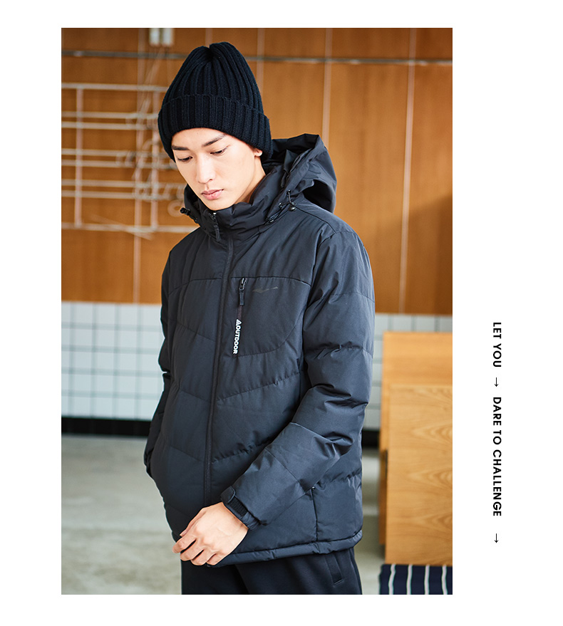 Áo khoác nam Hongxing Erke nam 2018 mới mùa đông đích thực quần áo cotton trùm đầu ấm quần áo thể thao dày áo phao nữ hàn quốc
