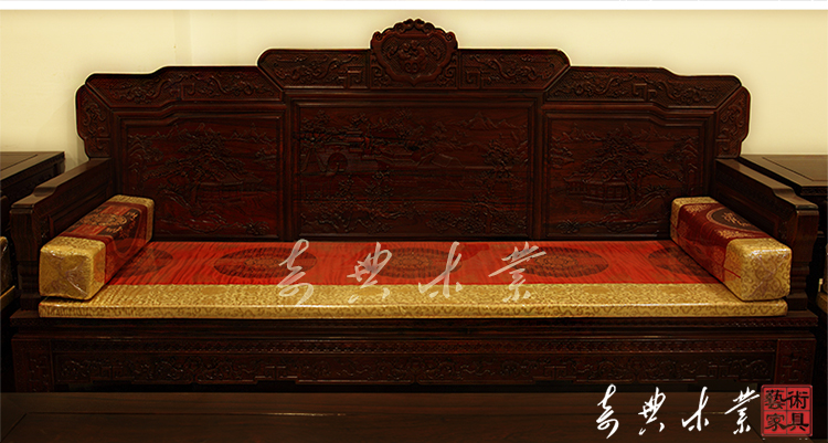 Dongyang mahogany nội thất Lào sofa gỗ hồng đỏ Sofa gỗ cổ xưa Han Gong Chunxiao sofa 11 bộ - Bộ đồ nội thất nội thất thông minh