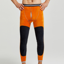 Mens warm pants men plus velvet thick warm pants leggings knee pads middle-aged and elderly pants slim pants winter