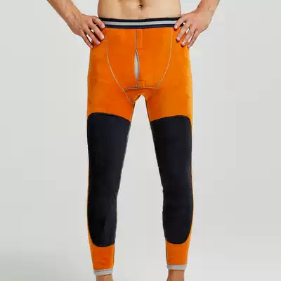 Men's warm pants men plus velvet thick warm pants inner pants knee pads middle-aged and elderly pants slim pants winter