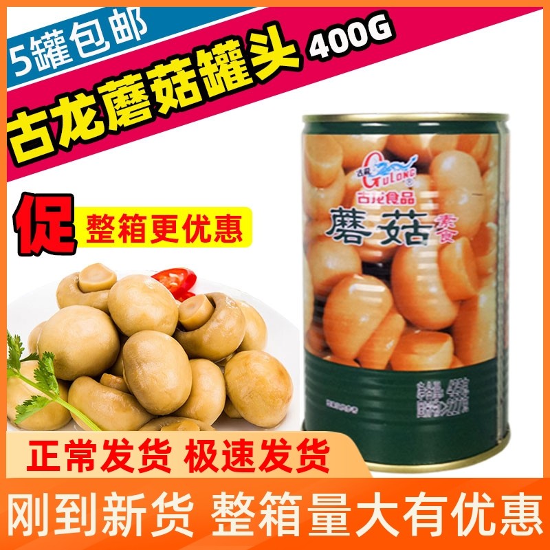 Gulong mushroom canned 425g edible mushroom canned ready-to-eat cooking mushroom canned pizza baking ingredients