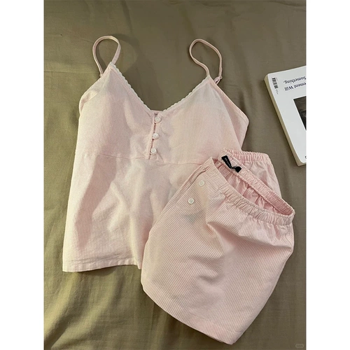 Милая летняя пижама, комплект, популярно в интернете, эффект подтяжки