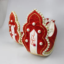 Mountain River Show Restored Wind Hanfu Shoes Hand-painted Ruyi Beads beads Beads Song beads Song-made Raised Head Footwear Strap Single Shoe Dress Shoes