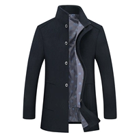 Áo khoác len mới cho nam ngắn trung niên mùa xuân và mùa thu cha đứng cổ áo khoác kinh doanh áo khoác giản dị áo cardigan nam