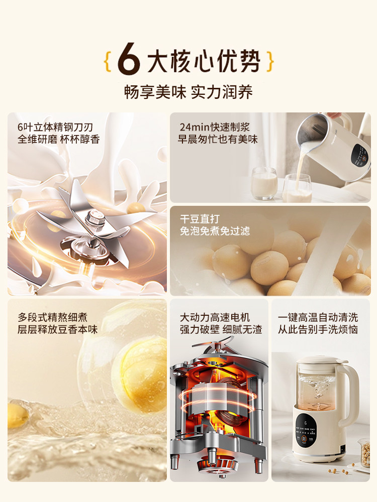 Joyoung Soy Milk Maker 1-2 People 3 Mini Household Small Fully Automatic No-Cooking Blender Cooking Machine Official Genuine Product