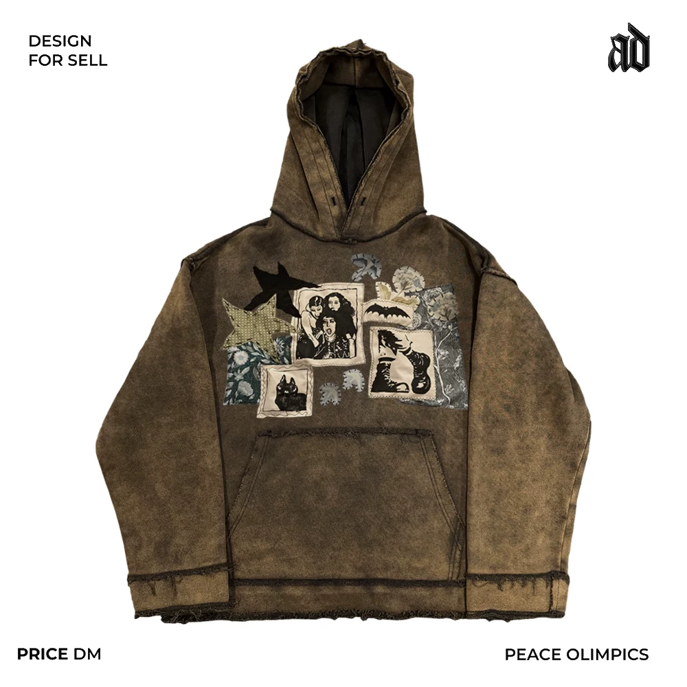 Подлинный модный нашивка на худи, oversize
