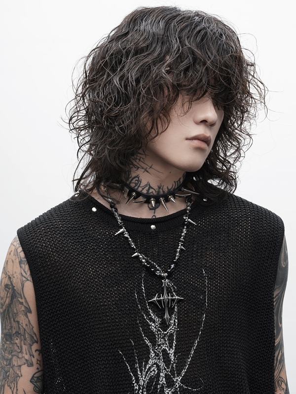 Loveiswar【Castle Magic】Original Handmade Punk Style Rivet Cross Beaded Subculture Necklace