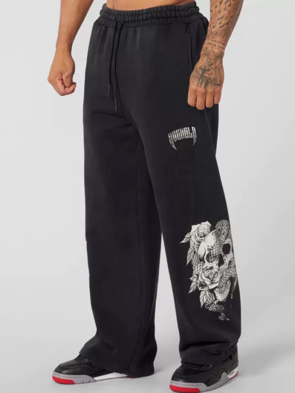 Youngla American Style Trendy High Street Sweatpants Joggers Gym Sports Fitness Casual Straight Loose Long Pants