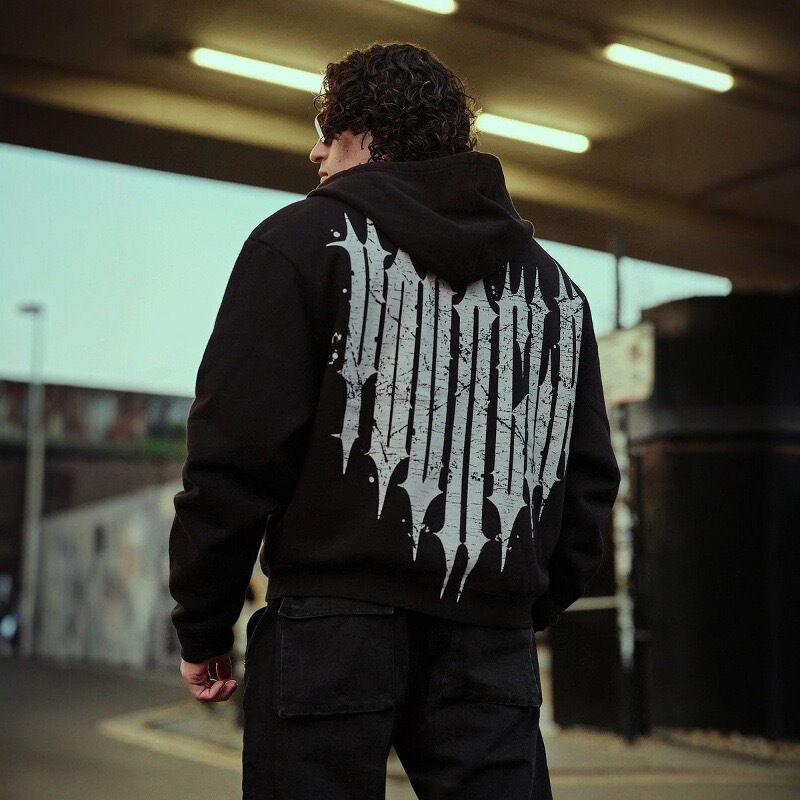 Youngla American Style Trendy Men's Sweatshirt Zipper Cardigan Terry Print Casual Hoodie Sports Casual Jacket