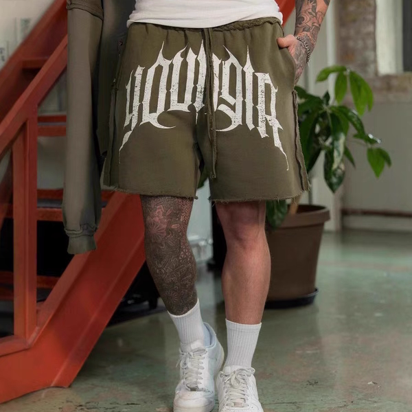 Youngla American Style New Men's Shorts Jogger Sports Fitness Cotton Five-Point Shorts Casual Trendy Shorts