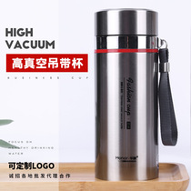 Huaxiang vacuum thermos cup mens and womens vacuum stainless steel business tea cup filter custom water cup portable