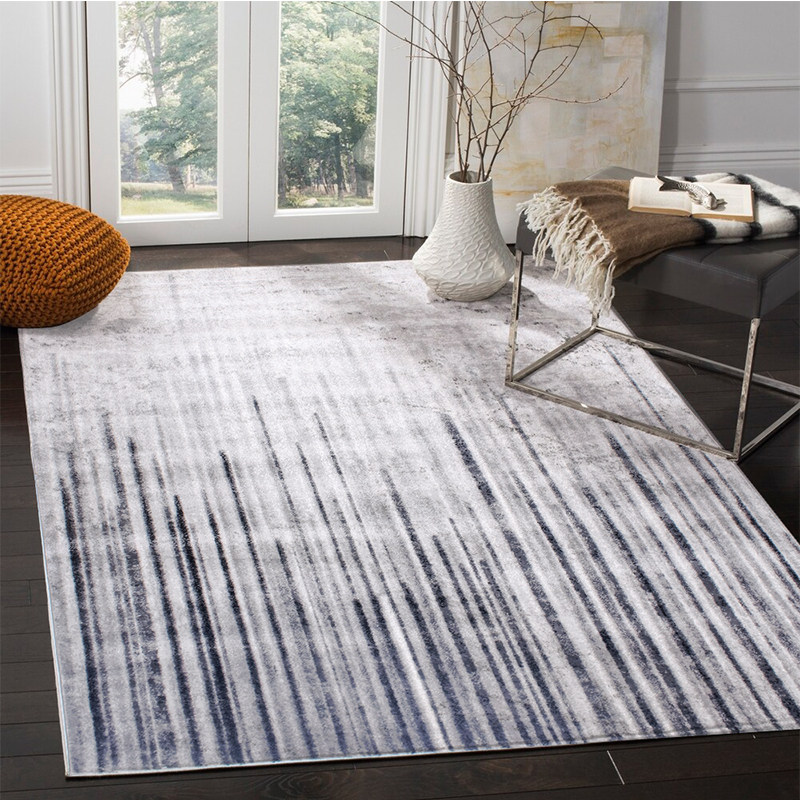 Modern minimalist Nordic ins American living room Carpet bedroom striped carpet tea table blanket bedside blanket home full bunk-Taobao