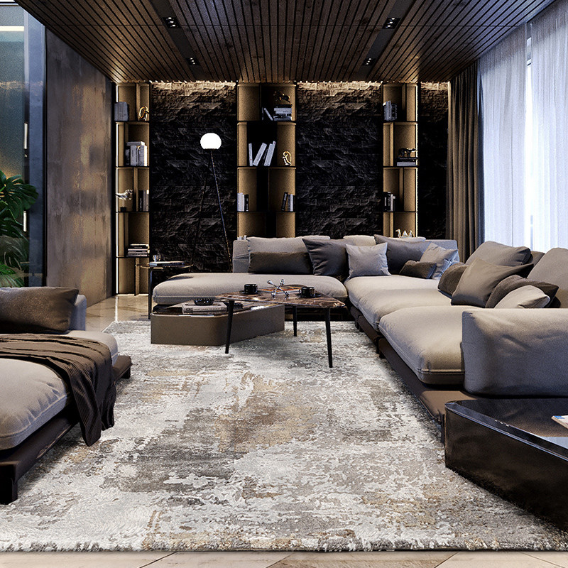 2021 new Turkey imported living room carpet gray simple modern bedroom coffee table mat light luxury luxury full bunk