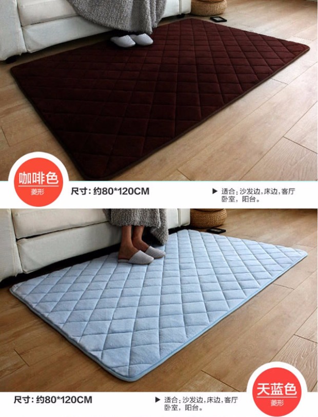 Phòng khách mềm mại trải thảm foyer mat dày màu xanh lá cây phòng ngủ đầu giường chăn máy có thể giặt thấm chống thấm mat tham long