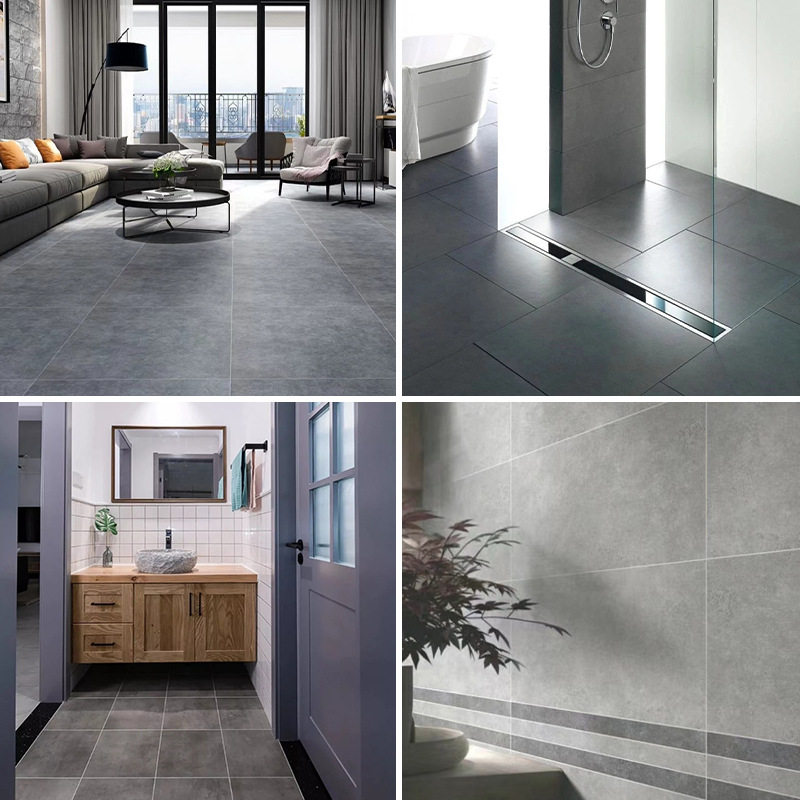 Grey Dry Grain Face Imitation Ancient Brick 600x600 Tile Matt Ground Brick Non-slip Living Room Floor Mall Engineering